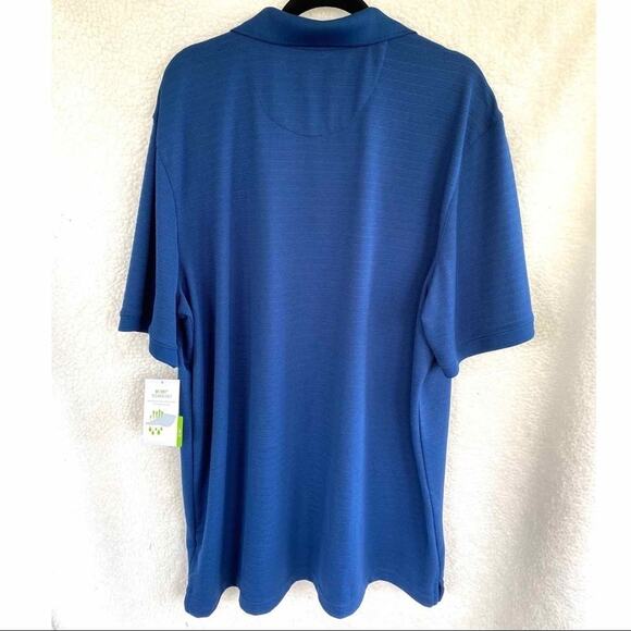 Nordic Track NWT Blue Athletic Fit Big & Tall Ribbed Polo Shirt Size XXXLT - Picture 3 of 6